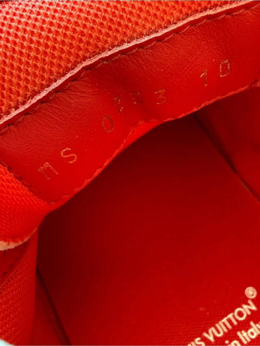 Louis Vuitton Rivoli red/white men sneakers size 10 US Authentic Retail 1275$